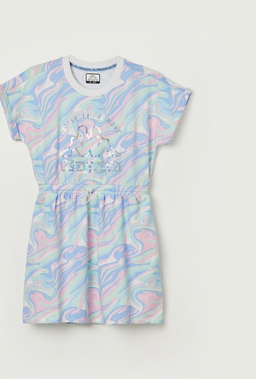 KAPPA Girls Marble Print Fit & Flare Dress