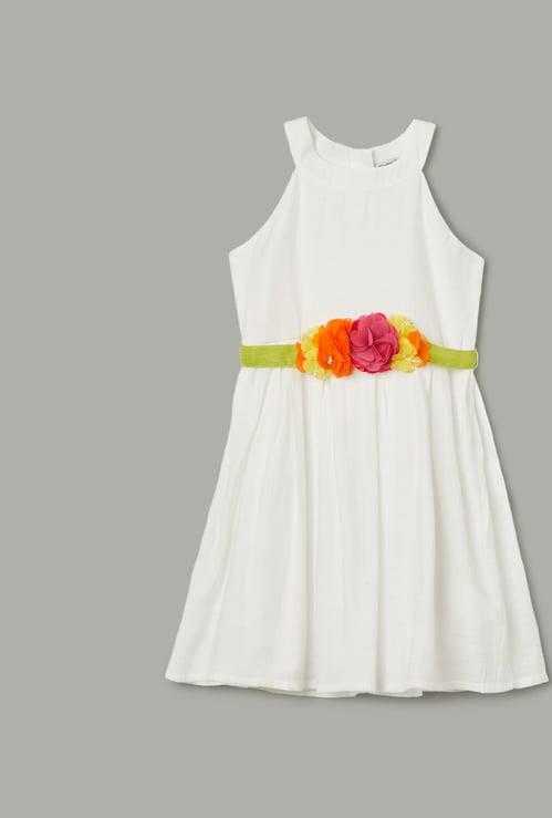 FAME FOREVER Girls Floral Applique A-Line Dress