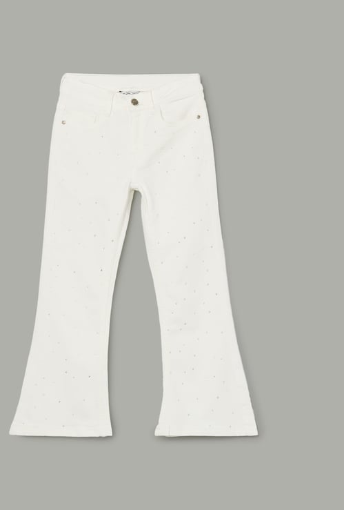 FAME FOREVER Girls Embellished Flared Jeans