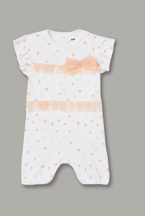 FAME FOREVER Girls Heart Print Rompers