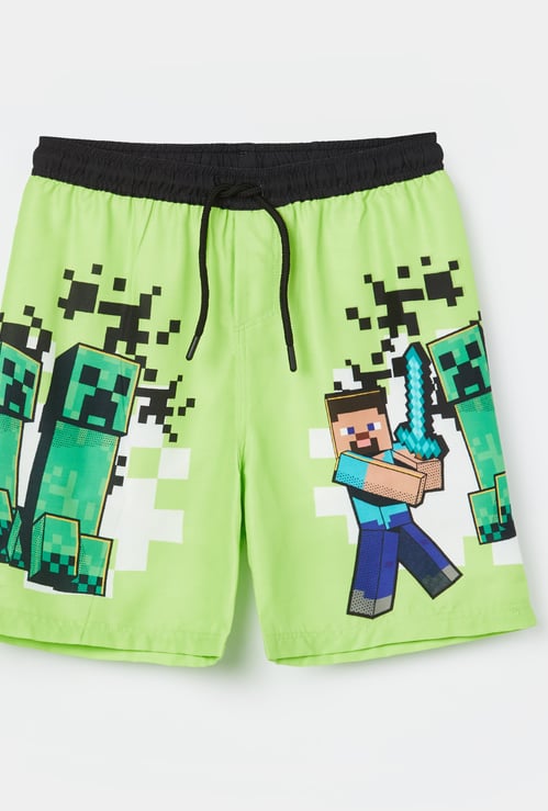 KIDSVILLE Boys Minecraft Print Shorts