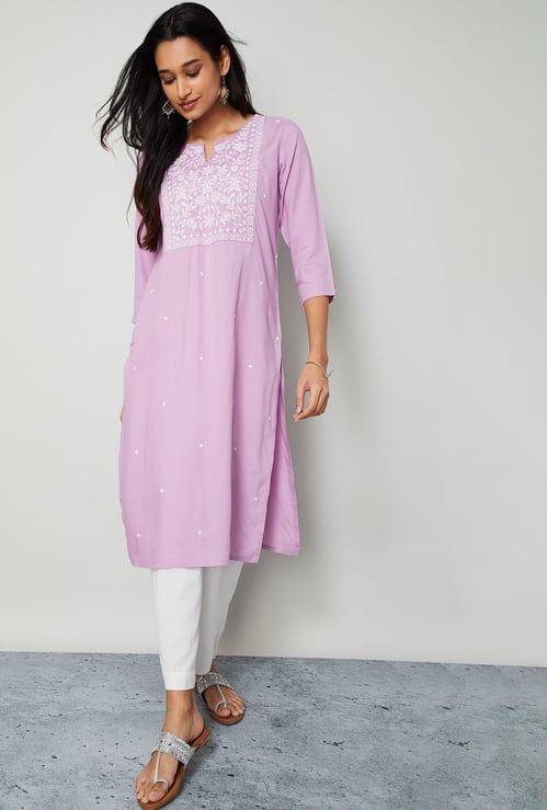 MELANGE Embroidered Straight Kurta