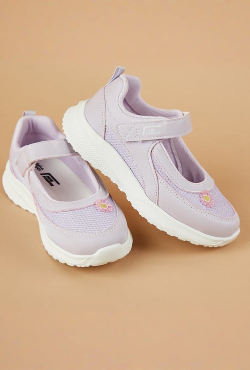 FAME FOREVER Girls Floral Applique Shoes