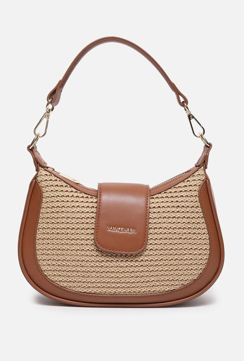 VAN HEUSEN Basket Weave Shoulder Bag with Pouch