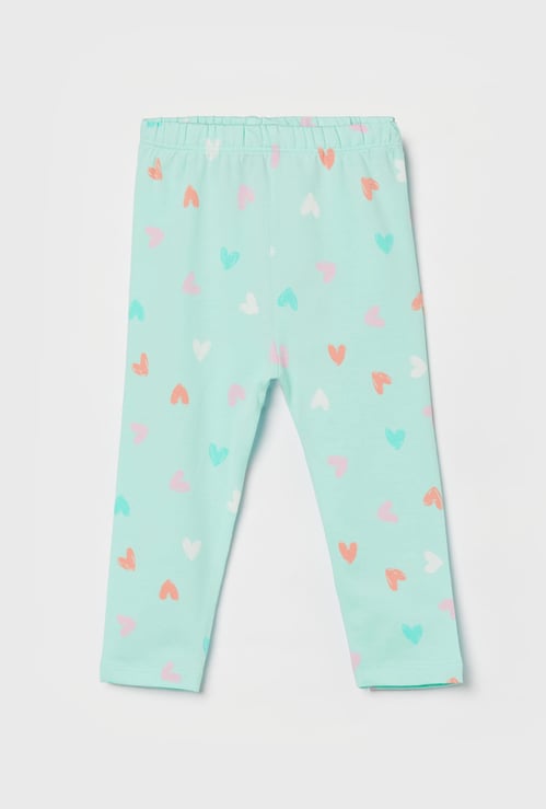 JUNIORS Girls Heart Print Leggings
