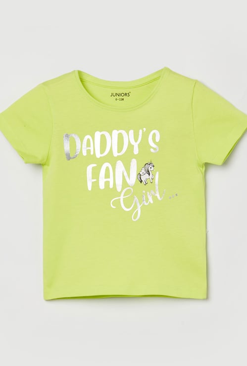 JUNIORS Girls Metallic Printed T-shirt