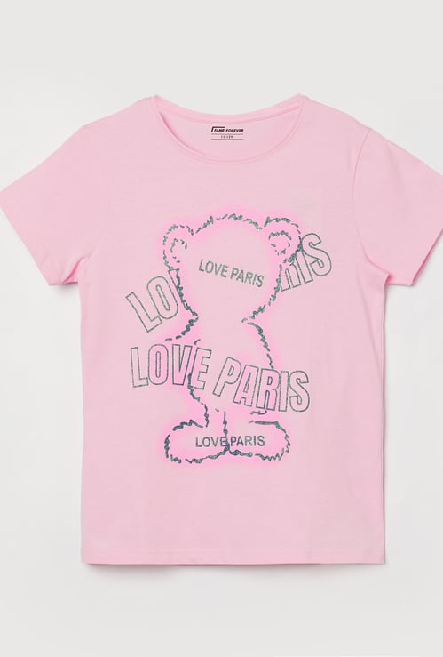 FAME FOREVER Girls Graphic Print T-shirt