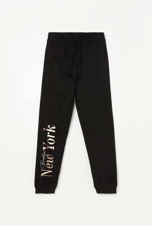 FAME FOREVER Girls Metallic Print Joggers