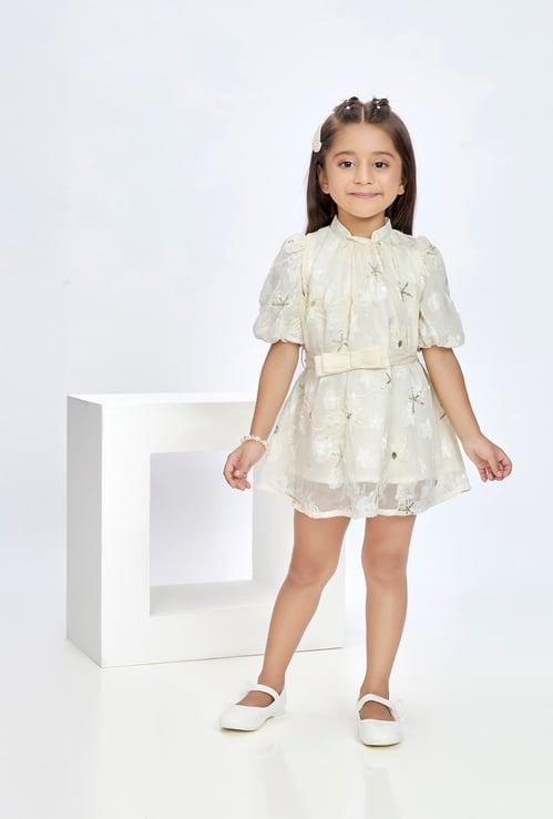 PEPPERMINT Girls Embroidered Fit and Flare Dress