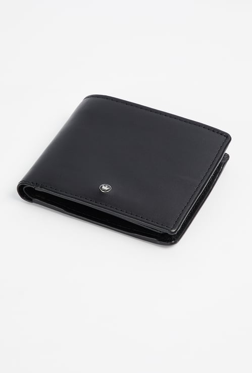 LOUIS PHILIPPE Solid Bi-Fold Leather Wallet
