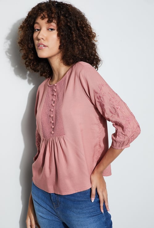 FAME FOREVER Embroidered Top