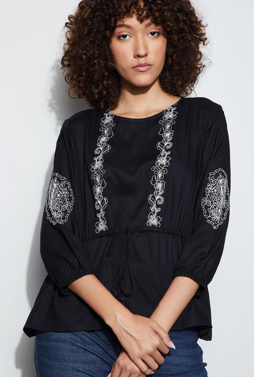 FAME FOREVER Embroidered Top