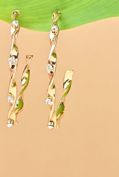 TONIQ Embellished Hoops Earrings