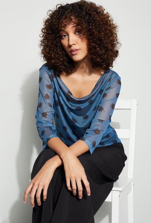 CODE Printed Top with Camisole