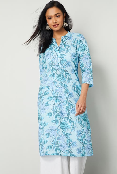 MELANGE Floral Print Straight Kurta