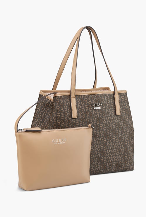 GUESS Printed Shoulder Bag with Pouch