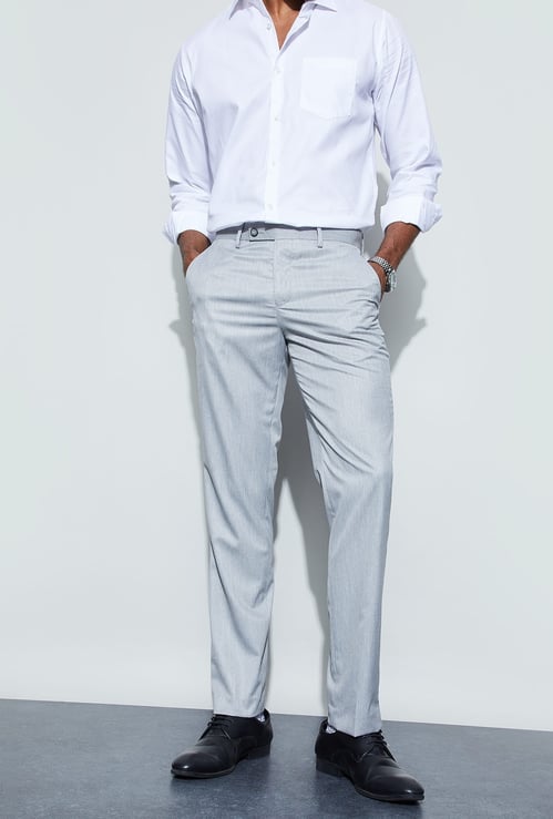 CODE Solid Slim Tapered Formal Trousers