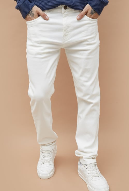 DENIMIZE Solid Slim Straight Jeans