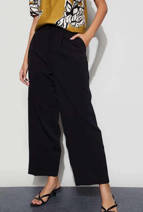 CODE CLASSIC Solid Wide Leg Trousers