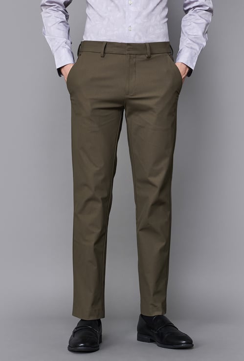 CELIO Solid Regular Fit Trousers