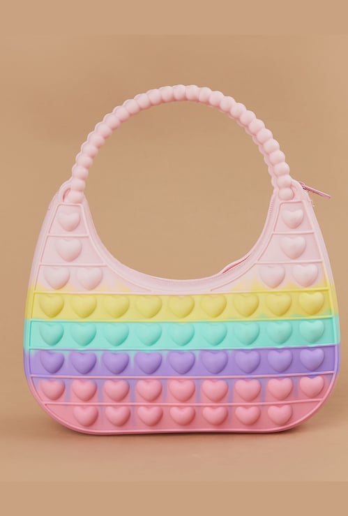 FAME FOREVER Heart Motif Handheld Bag