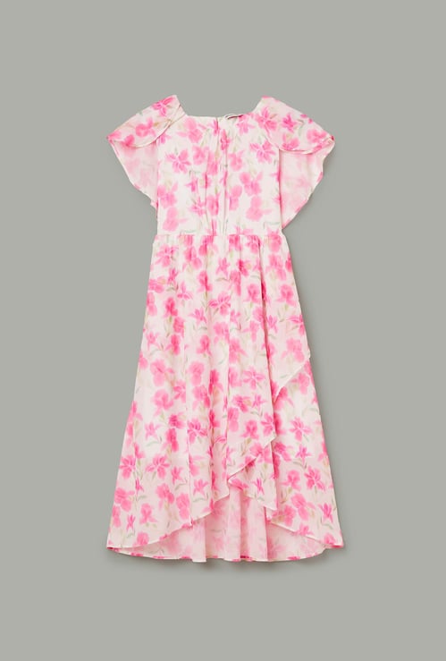 FAME FOREVER Girls Floral Print A-line Dress
