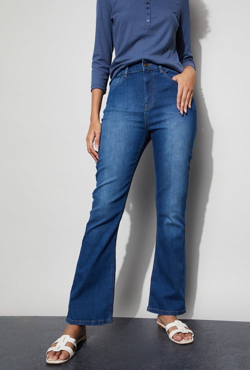 FAME FOREVER Washed Bootcut Jeans