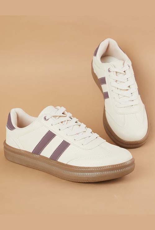 GINGER Striped Lace Up Sneakers
