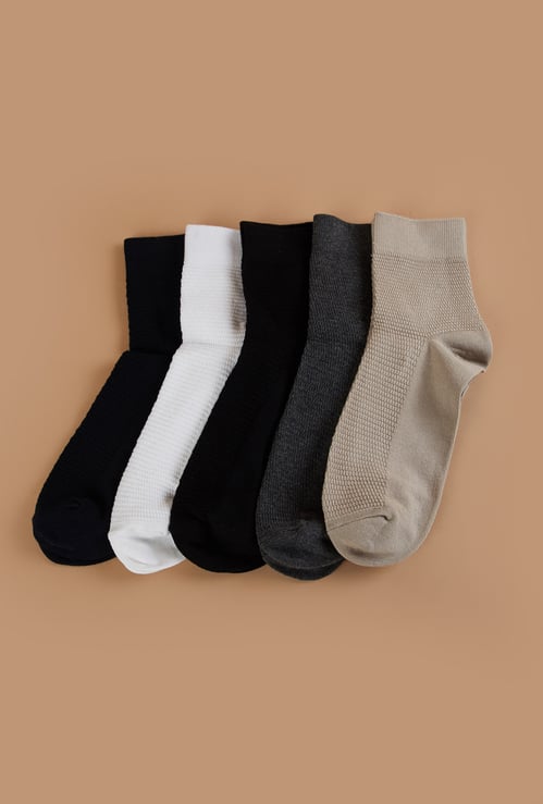 CODE Solid Ankle Length Socks - Pack of 5