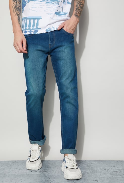 DENIMIZE Whiskered Slim Straight Jeans