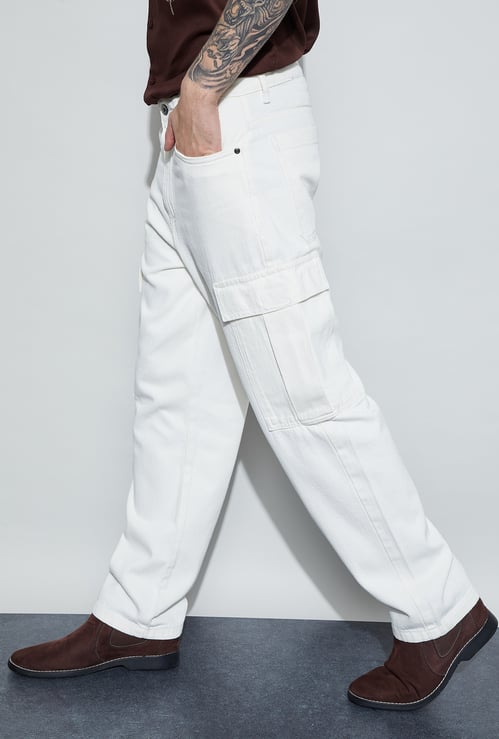 FORCA Solid Loose Fit Mid-Rise Cargos