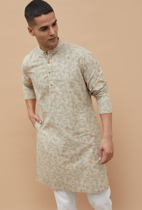 MELANGE Leaf Print Straight Kurta