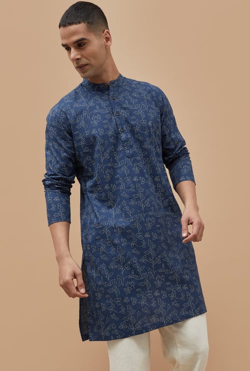 MELANGE Leaf Print Straight Kurta