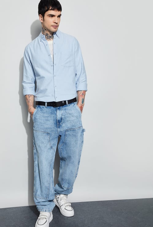 FAME FOREVER Solid Smart Fit Shirt