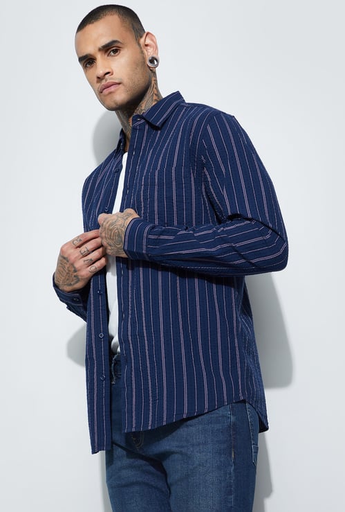FAME FOREVER Striped Smart Fit Shirt