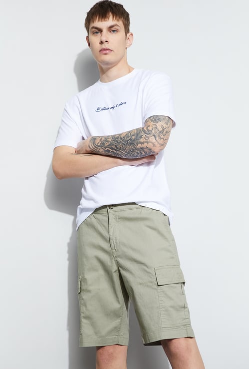 FAME FOREVER Solid Cargo Shorts