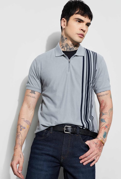 FAME FOREVER Striped Polo T-shirt
