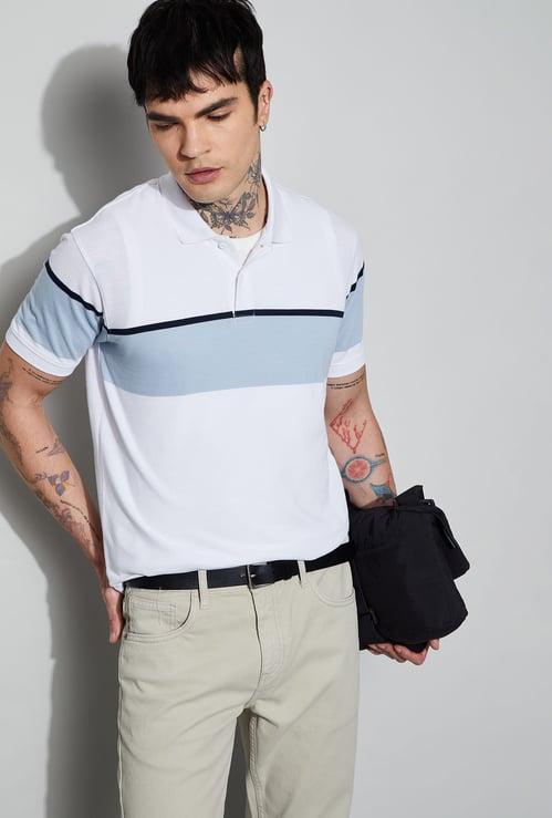 FAME FOREVER Striped Polo T-shirt