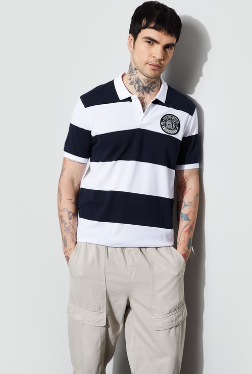 FAME FOREVER Striped Polo T-shirt
