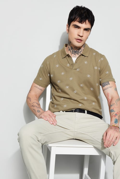 FAME FOREVER Printed Polo T-shirt