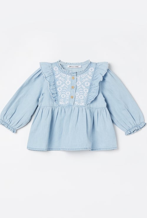FAME FOREVER Girls Embroidered Top