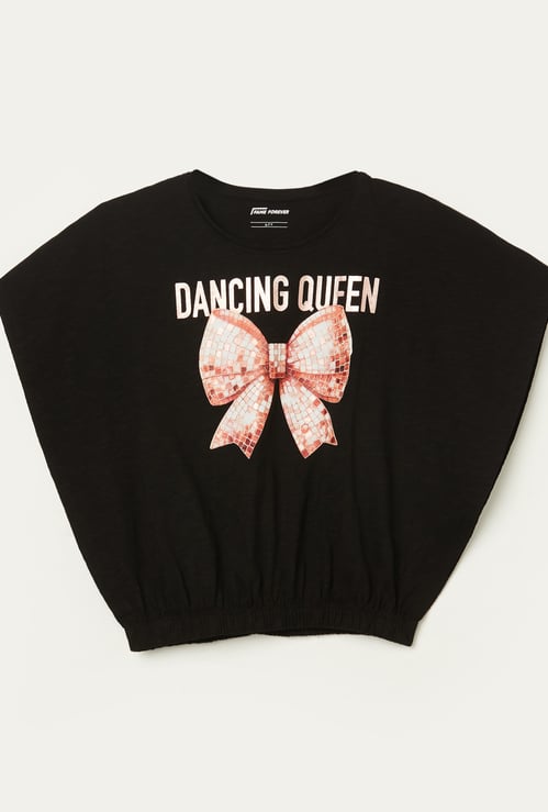 FAME FOREVER Girls Graphic Print Poncho Top