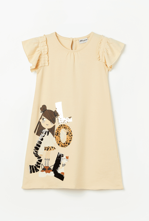 FAME FOREVER Girls Sequinned A-line Dress