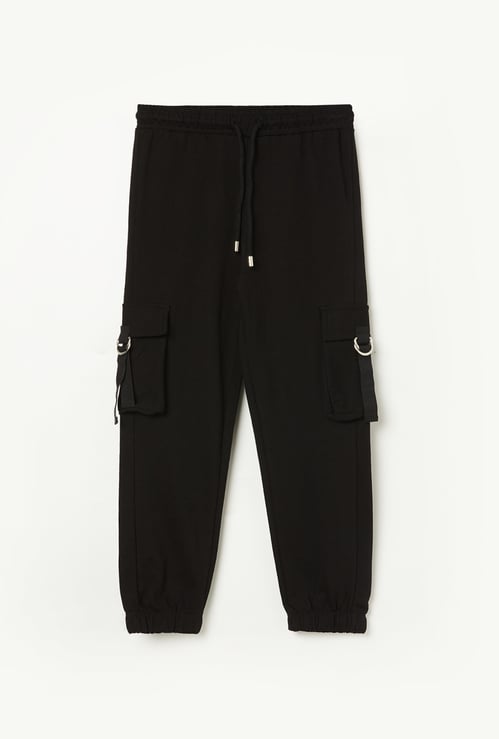 FAME FOREVER Girls Solid Cargo Joggers