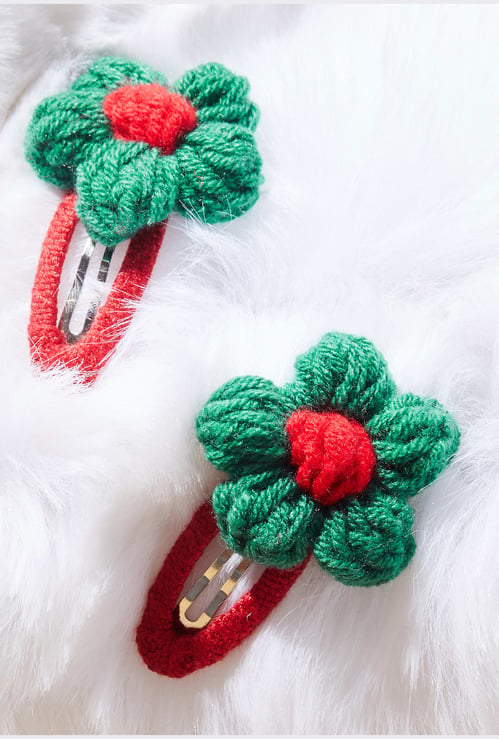 FAME FOREVER Floral Crochet Tic-Tac Hair Clips