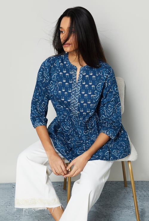 MELANGE Paisley Printed Top