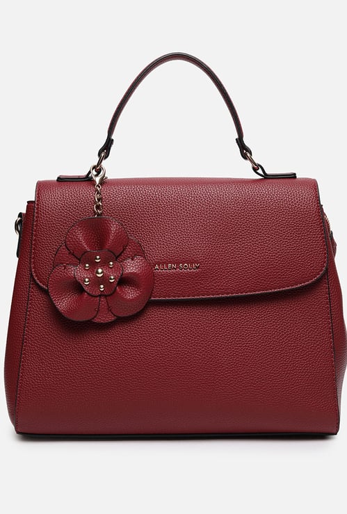 ALLEN SOLLY Handheld Bag with Floral Charm