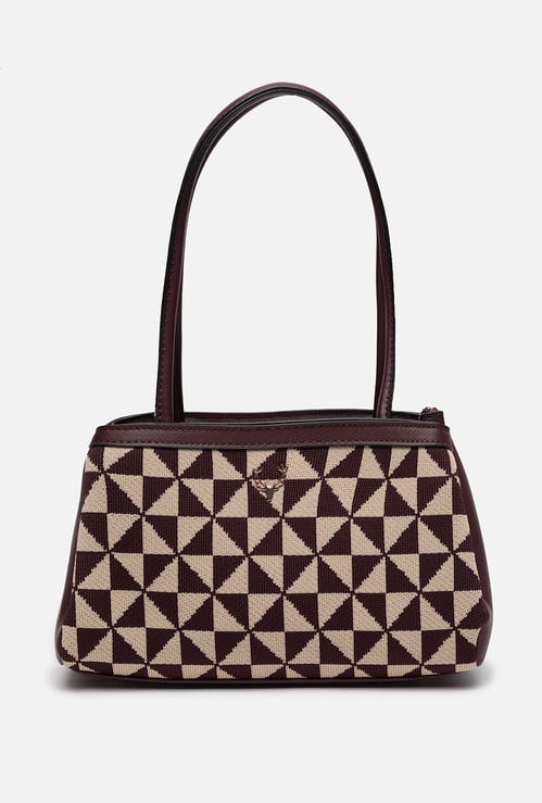 ALLEN SOLLY Geometric Knit Shoulder Bag
