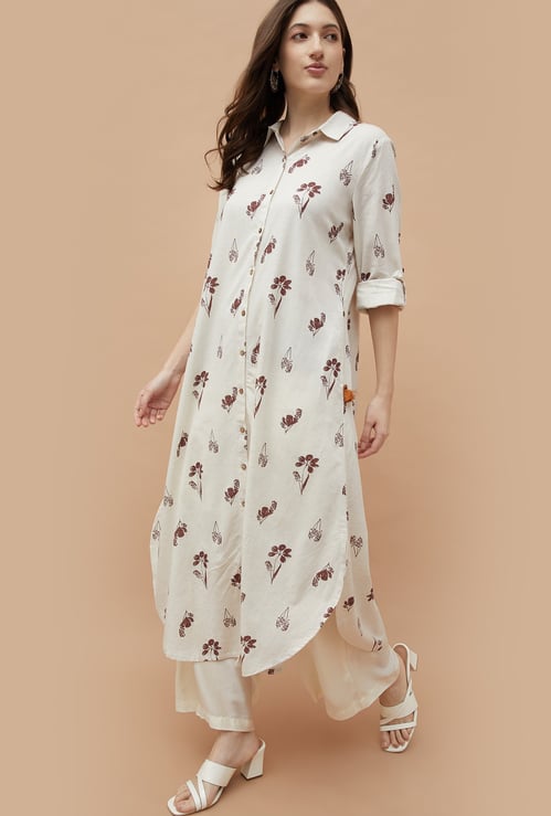 MELANGE Floral Print Straight Kurta