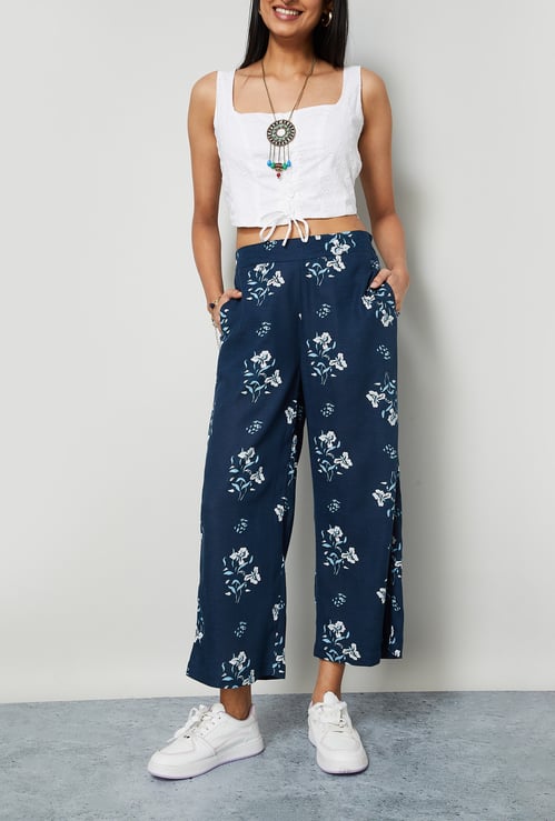 MELANGE Floral Print Straight Pants